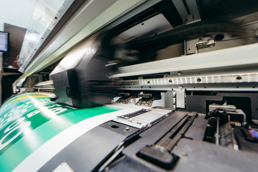 Large format plotter, close up
